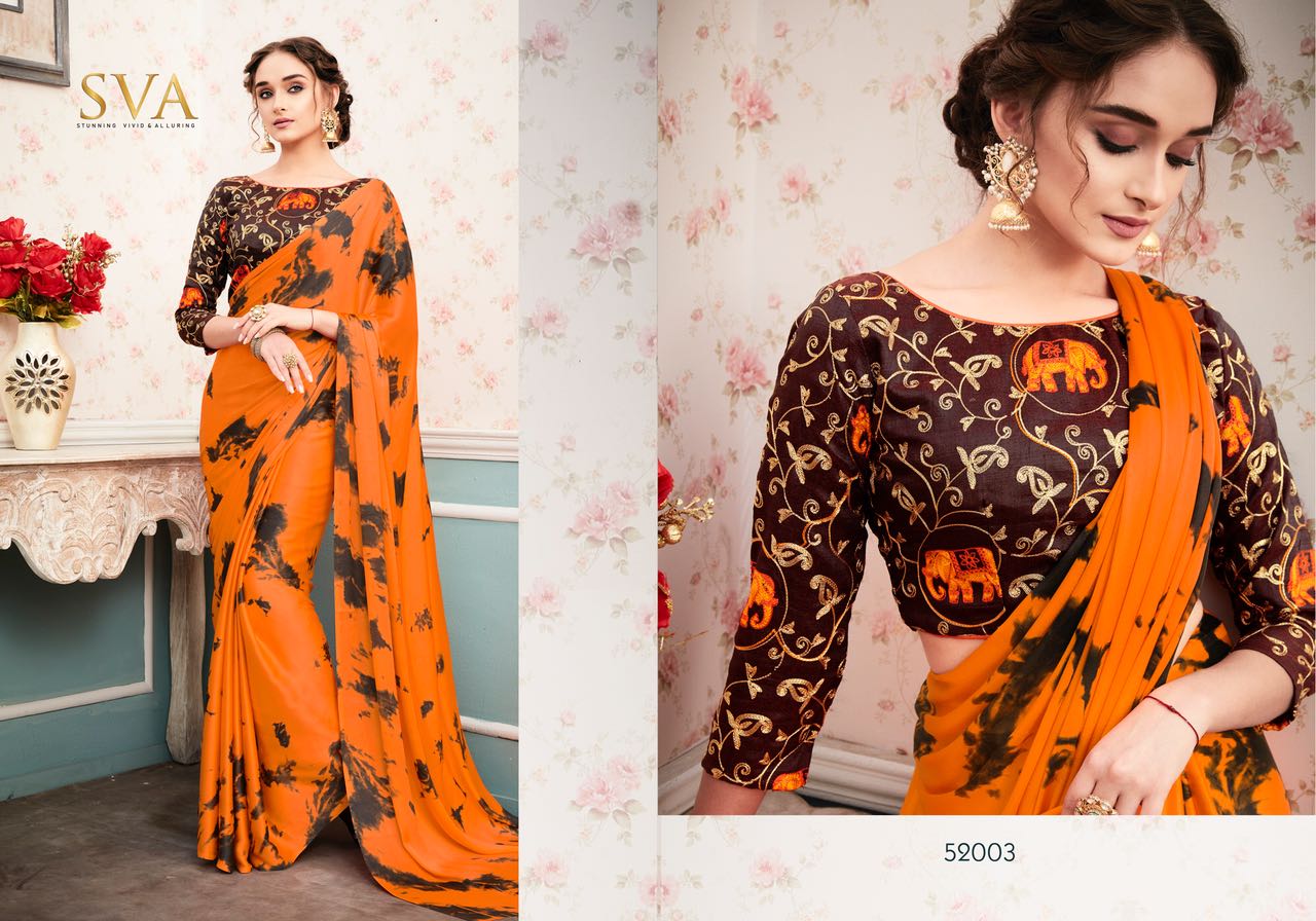 Satin Sybory Vol-2 By Sva 52001 To 52012 Series Designer Beautiful Stylish Fancy Colorful Traditional Wear Collection Party Wear & Occasional Wear Satin Printed Sarees At Wholesale Price