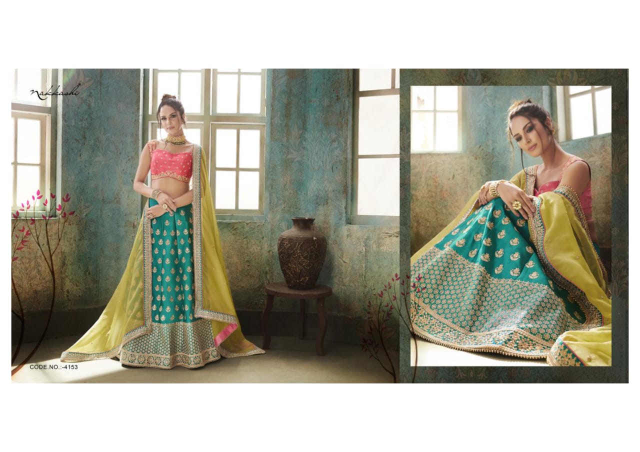 Suaghaat By Nakkashi 4147 To 4155 Series Designer Beautiful Wedding Collection Occasional Wear & Party Wear Pure Satin Silk Lehengas At Wholesale Price