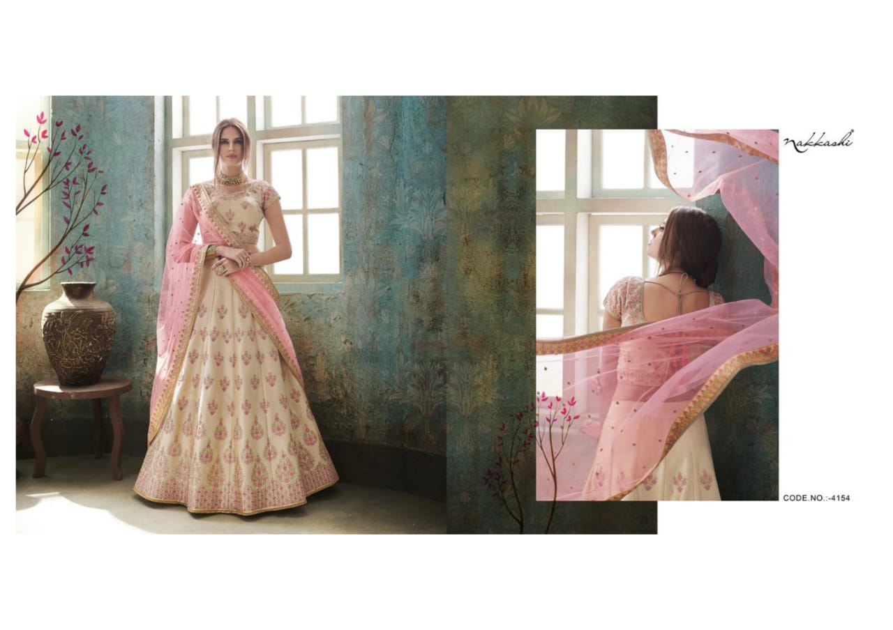 Suaghaat By Nakkashi 4147 To 4155 Series Designer Beautiful Wedding Collection Occasional Wear & Party Wear Pure Satin Silk Lehengas At Wholesale Price