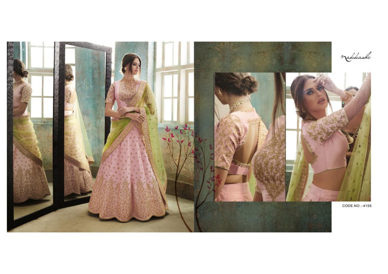 Suaghaat By Nakkashi 4147 To 4155 Series Designer Beautiful Wedding Collection Occasional Wear & Party Wear Pure Satin Silk Lehengas At Wholesale Price