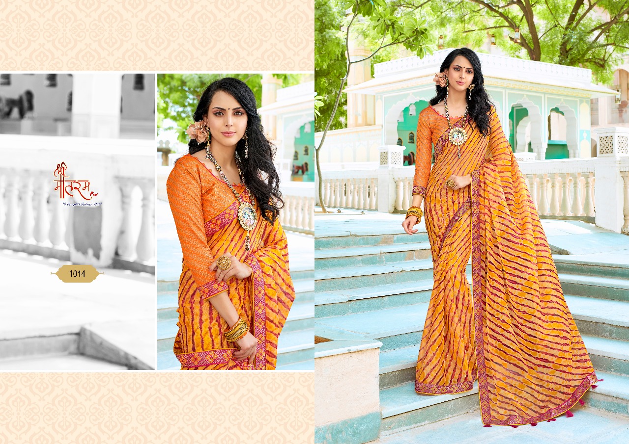 Saundarya Vol-2 By Vande Matram Designer Beautiful Indian Traditional Wear Colorful Fancy Party Wear & Occasional Wear Pure Chiffon Sarees At Wholesale Price