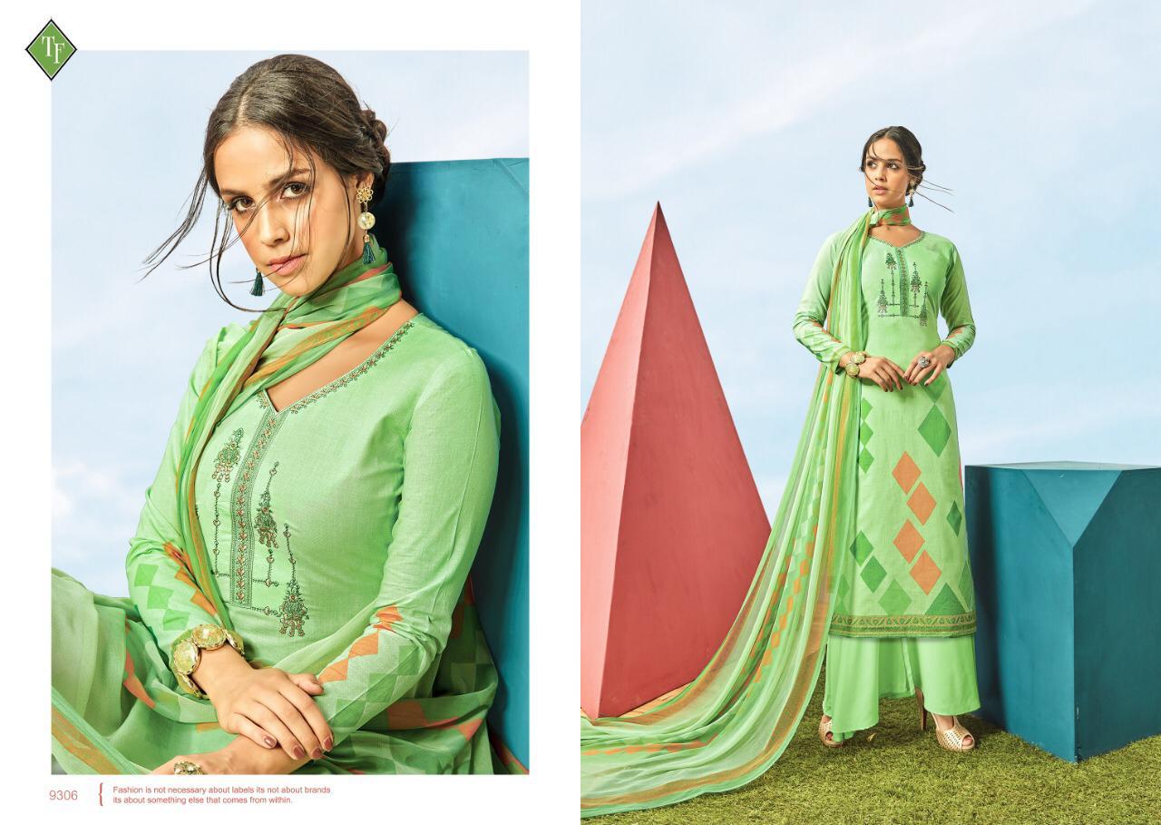 Sayra Vol-1  By Taniksh Fashion 9301 To 9310 Series Beautiful Suits Colorful Stylish Fancy Casual Wear & Ethnic Wear Pure Lawn Cabmric Geometrical  Print With Heavy Embroidery Dresses At Wholesale Price