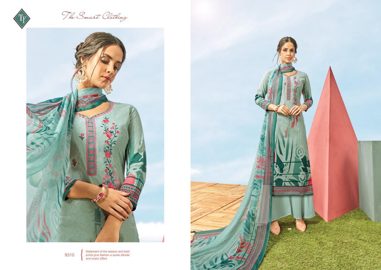 Sayra Vol-1  By Taniksh Fashion 9301 To 9310 Series Beautiful Suits Colorful Stylish Fancy Casual Wear & Ethnic Wear Pure Lawn Cabmric Geometrical  Print With Heavy Embroidery Dresses At Wholesale Price
