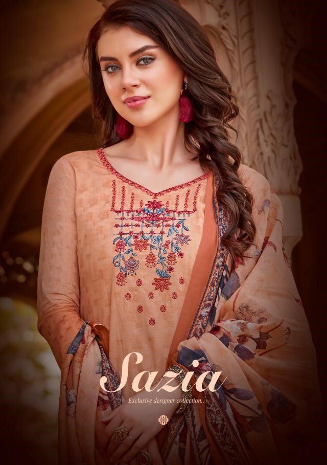 Sazia By Noorie Arts 2001 To 2007 Series Beautiful Pakistani Suits With Embroidered Work Colorful Fancy Casual Wear & Occasional Wear Pure Lawn Cotton Print With Embroidery Dresses At Wholesale Price