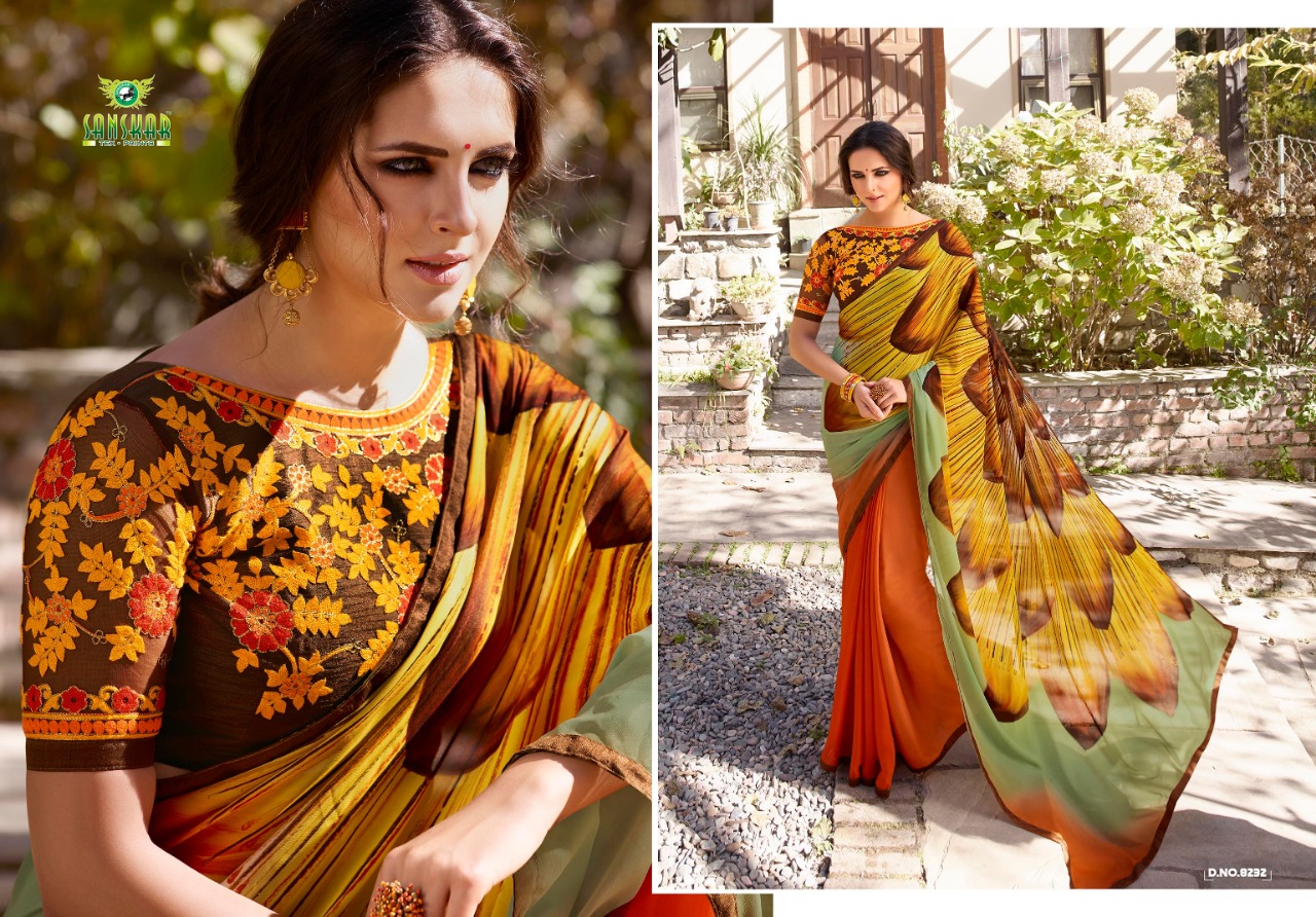 Sbya By Sanskar Sarees Indian Traditional Wear Collection Beautiful Stylish Fancy Colorful Party Wear & Occasional Wear Georgette Sarees At Wholesale Price