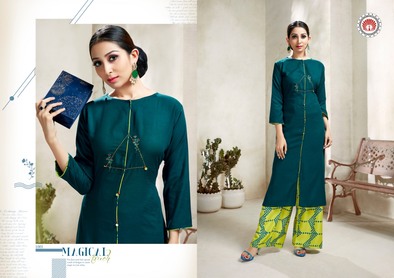 Scarlet Vol-1 By Mayur Kala 1001 To 1006 Series Beautiful Colorful Stylish Fancy Casual Wear & Ethnic Wear & Ready To Wear Heavy Rayon With Palazzo Kurtis At Wholesale Price