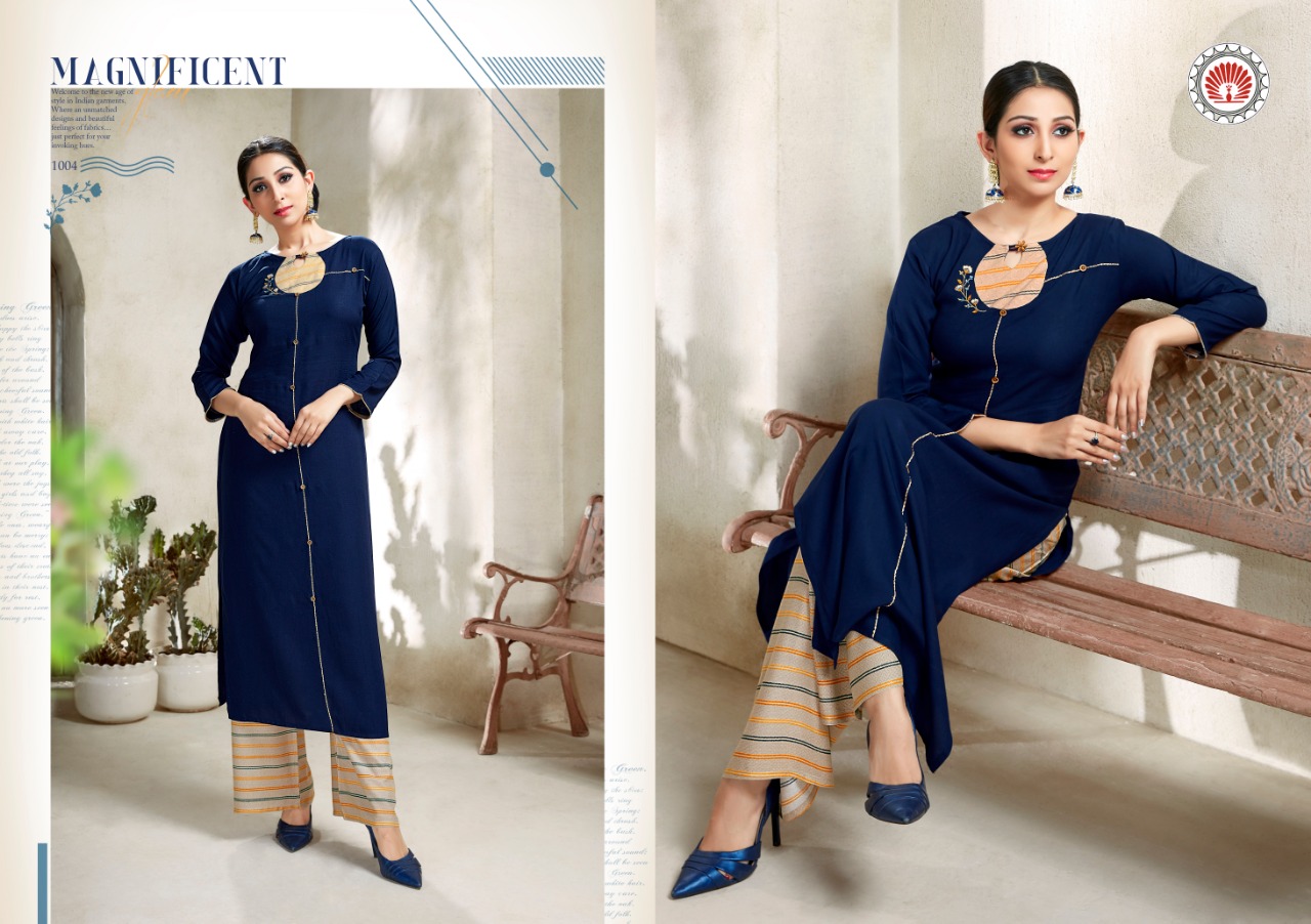 Scarlet Vol-1 By Mayur Kala 1001 To 1006 Series Beautiful Colorful Stylish Fancy Casual Wear & Ethnic Wear & Ready To Wear Heavy Rayon With Palazzo Kurtis At Wholesale Price