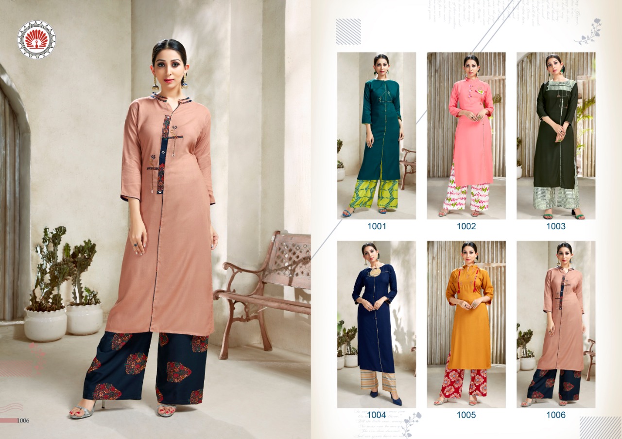 Scarlet Vol-1 By Mayur Kala 1001 To 1006 Series Beautiful Colorful Stylish Fancy Casual Wear & Ethnic Wear & Ready To Wear Heavy Rayon With Palazzo Kurtis At Wholesale Price