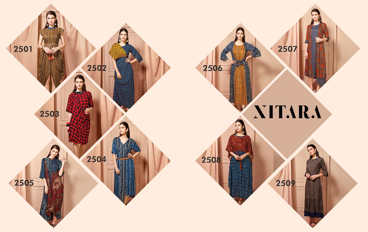 Scarlet By Nitara 2501 To 2509 Series Beautiful Beautiful Stylish Fancy Colorful Casual Wear & Ethnic Wear Ready To Wear Rayon Kurtis At Wholesale Price