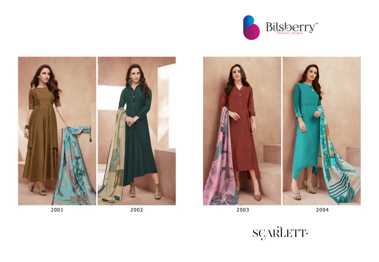 Scarlett By Bilsberry 2001 To 2004 Series Beautiful Colorful Stylish Fancy Party Wear & Ethnic Wear & Ready To Wear Muslin Silk Kurtis & Dupattas At Wholesale Price