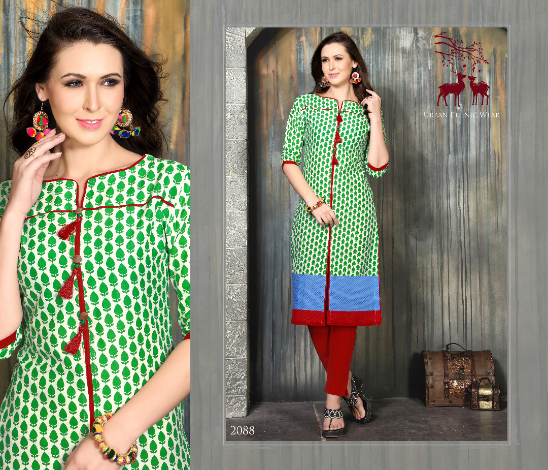 Scarlett By Mrigya 2088 To 2095 Series Beautiful Stylish Fancy Colorful Casual Wear & Ethnic Wear Lawn Cotton Printed Kurtis At Wholesale Price