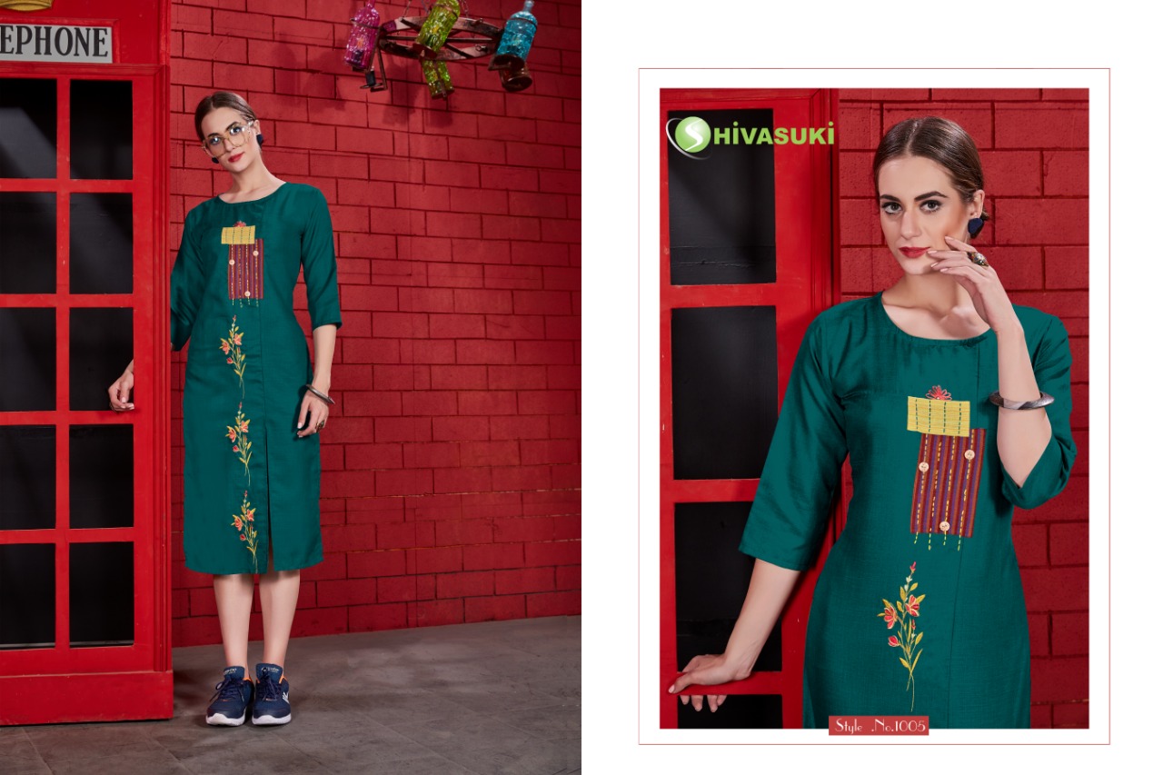 Selina Vol-1 By Shivasuki 1001 To 1006 Series Beautiful Stylish Colorful Fancy Party Wear & Ethnic Wear & Ready To Wear Heavy Galaxy With Embroidery Kurtis At Wholesale Price