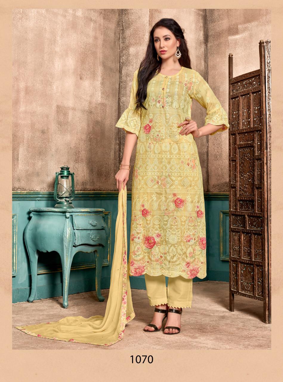 Selvi By Saanjh 1065 To 1071 Series Beautiful Suits Stylish Colorful Fancy Casual Wear & Ethnic Wear Fine Cotton Embroidered Dresses At Wholesale Price