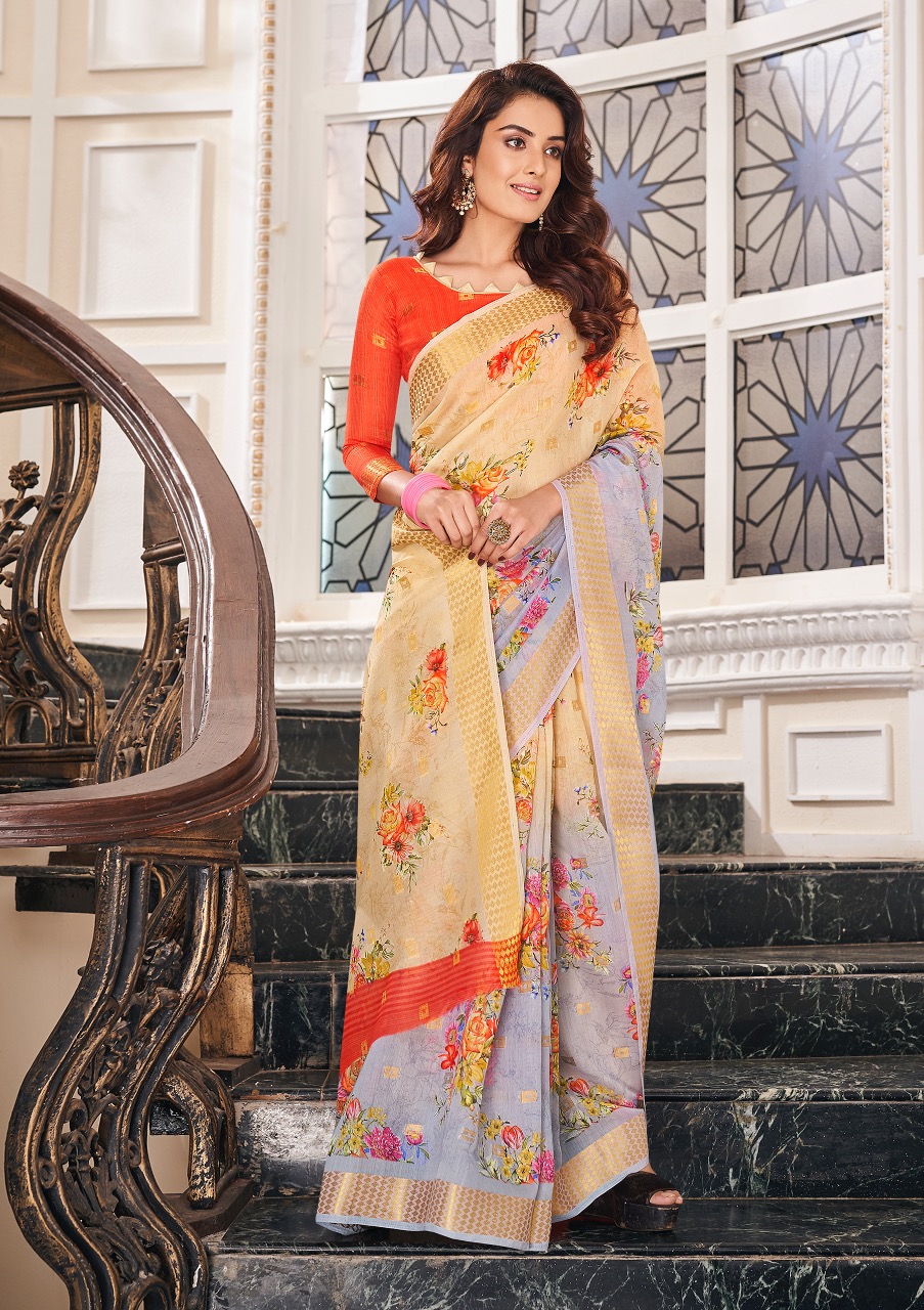 Senorita Cotton By Shangrila 51241 To 51252 Series Indian Traditional Wear Collection Beautiful Stylish Fancy Colorful Party Wear & Occasional Wear Jacquard Digital Printed Sarees At Wholesale Price