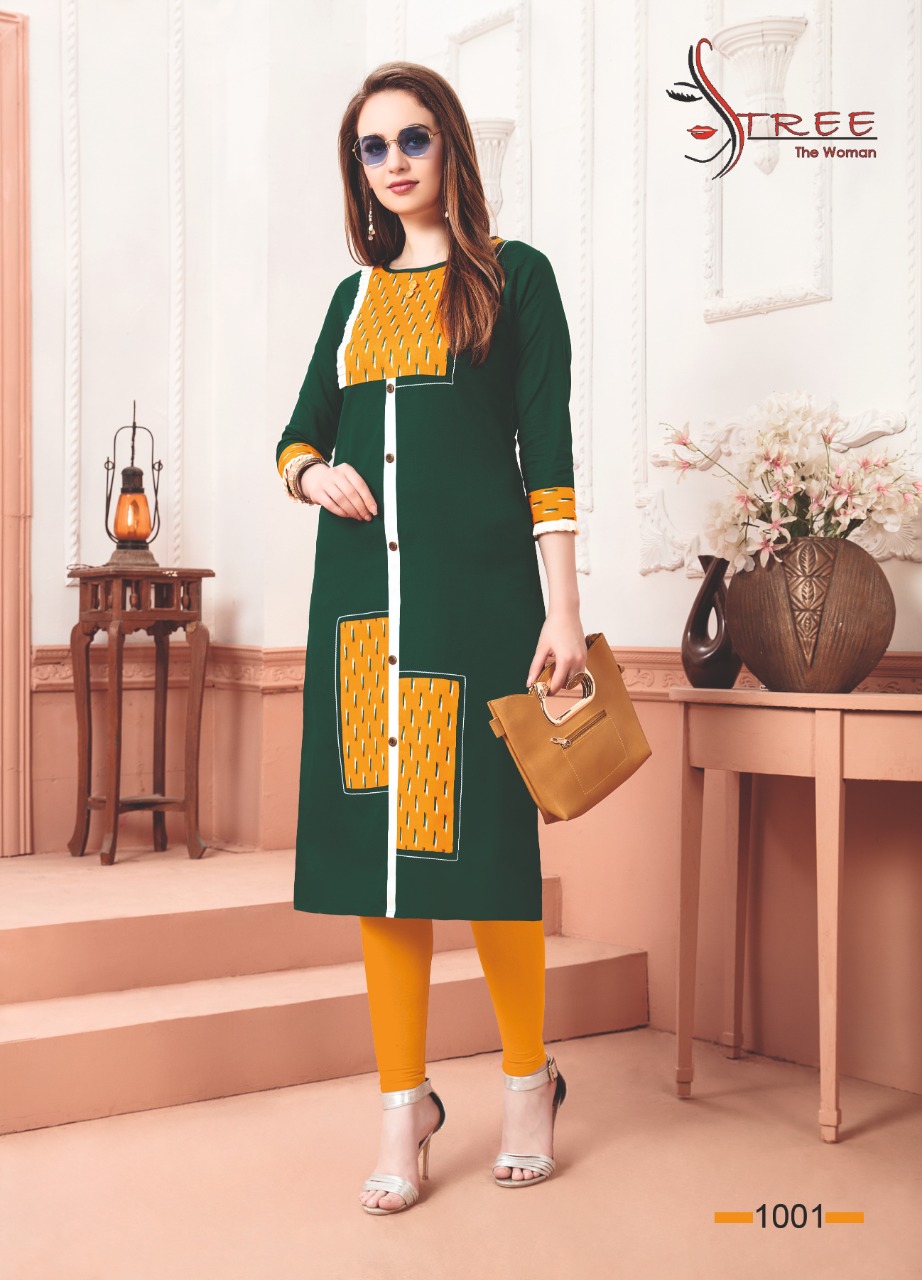 Seona Vol-1 By Stree 1001 To 1006 Series Beautiful Stylish Colorful Fancy Party Wear & Ethnic Wear & Ready To Wear Heavy Cotton Flex Printed Kurtis At Wholesale Price