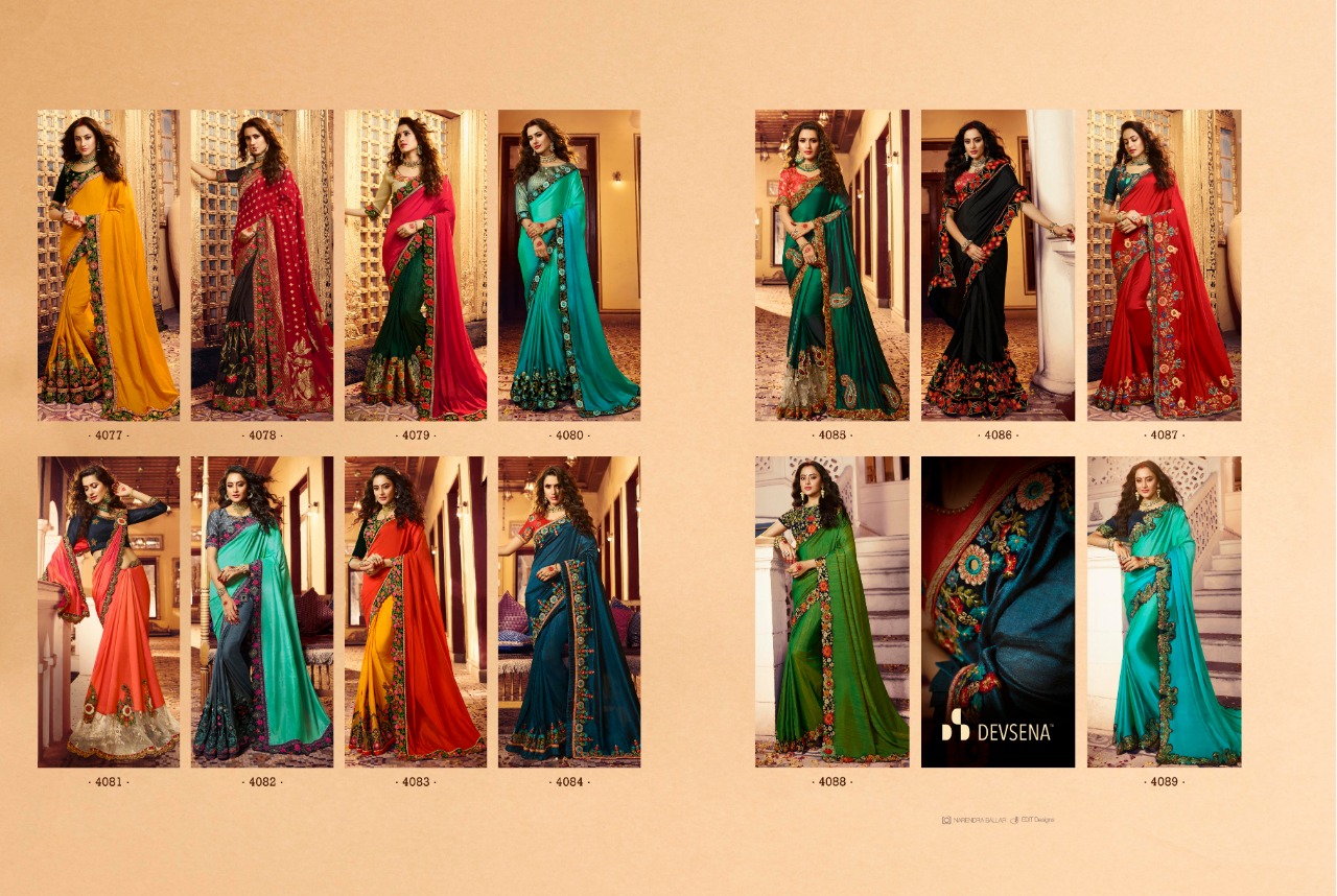 Devsena Vol-7 By Fashid Wholesale 4077 To 4089 Series Indian Traditional Wear Collection Beautiful Stylish Fancy Colorful Party Wear & Occasional Wear Fancy Embroidered Sarees At Wholesale Price