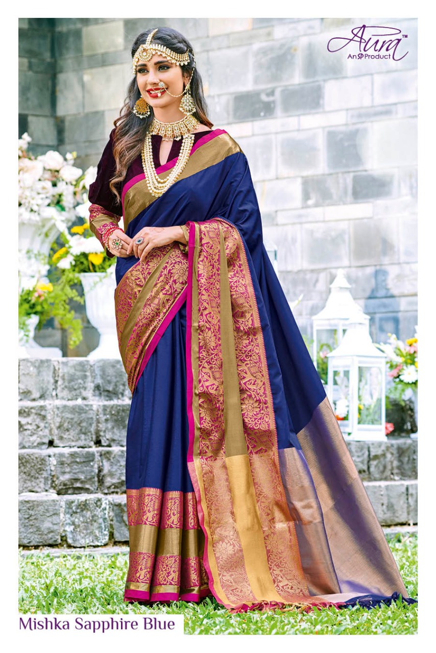 Shaadi Ki Shehnai By Aura Indian Traditional Wear Collection Beautiful Stylish Fancy Colorful Party Wear & Ethnic Wear Cotton Silk Sarees At Wholesale Price