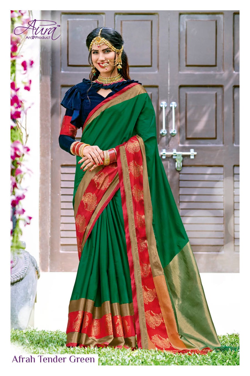 Shaadi Ki Shehnai By Aura Indian Traditional Wear Collection Beautiful Stylish Fancy Colorful Party Wear & Ethnic Wear Cotton Silk Sarees At Wholesale Price