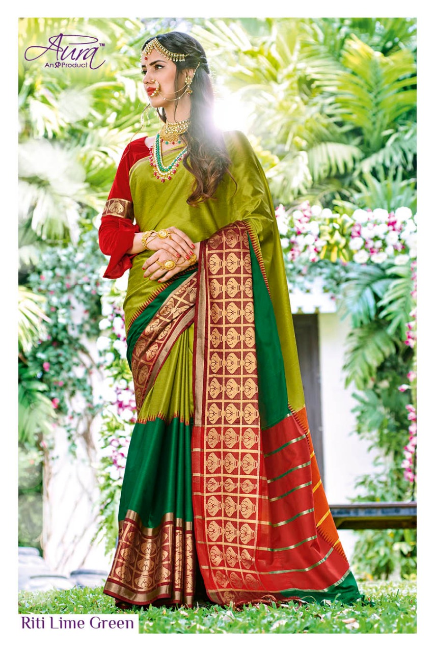 Shaadi Ki Shehnai By Aura Indian Traditional Wear Collection Beautiful Stylish Fancy Colorful Party Wear & Ethnic Wear Cotton Silk Sarees At Wholesale Price