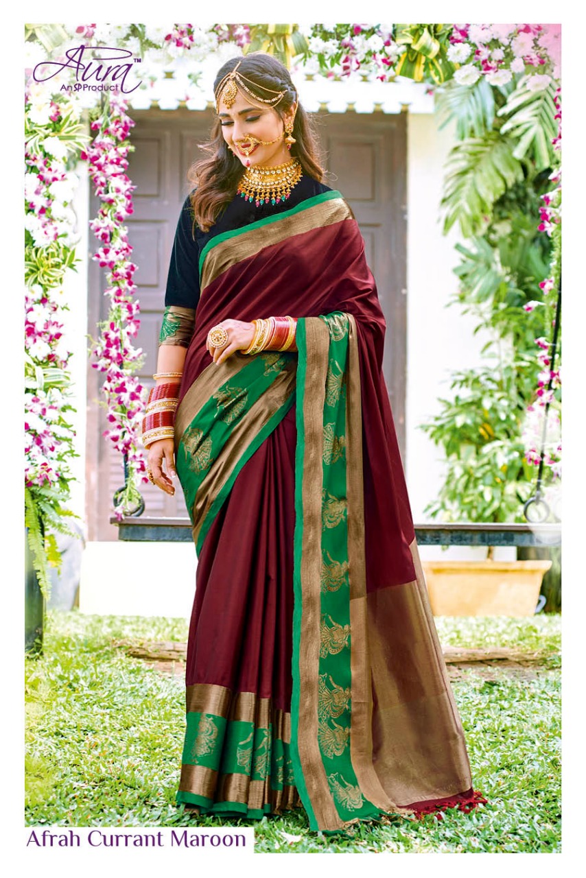 Shaadi Ki Shehnai By Aura Indian Traditional Wear Collection Beautiful Stylish Fancy Colorful Party Wear & Ethnic Wear Cotton Silk Sarees At Wholesale Price