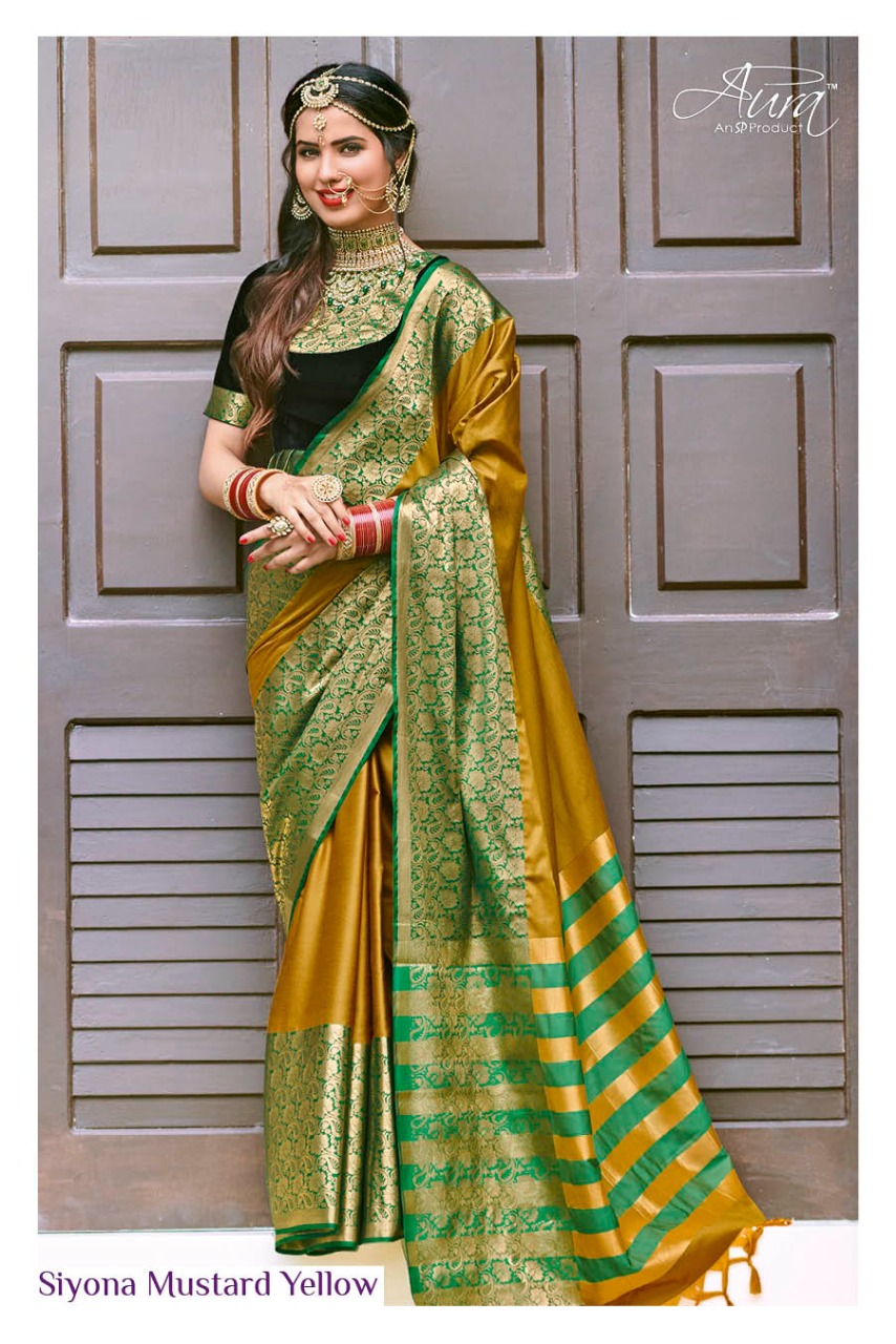 Shaadi Ki Shehnai By Aura Indian Traditional Wear Collection Beautiful Stylish Fancy Colorful Party Wear & Ethnic Wear Cotton Silk Sarees At Wholesale Price