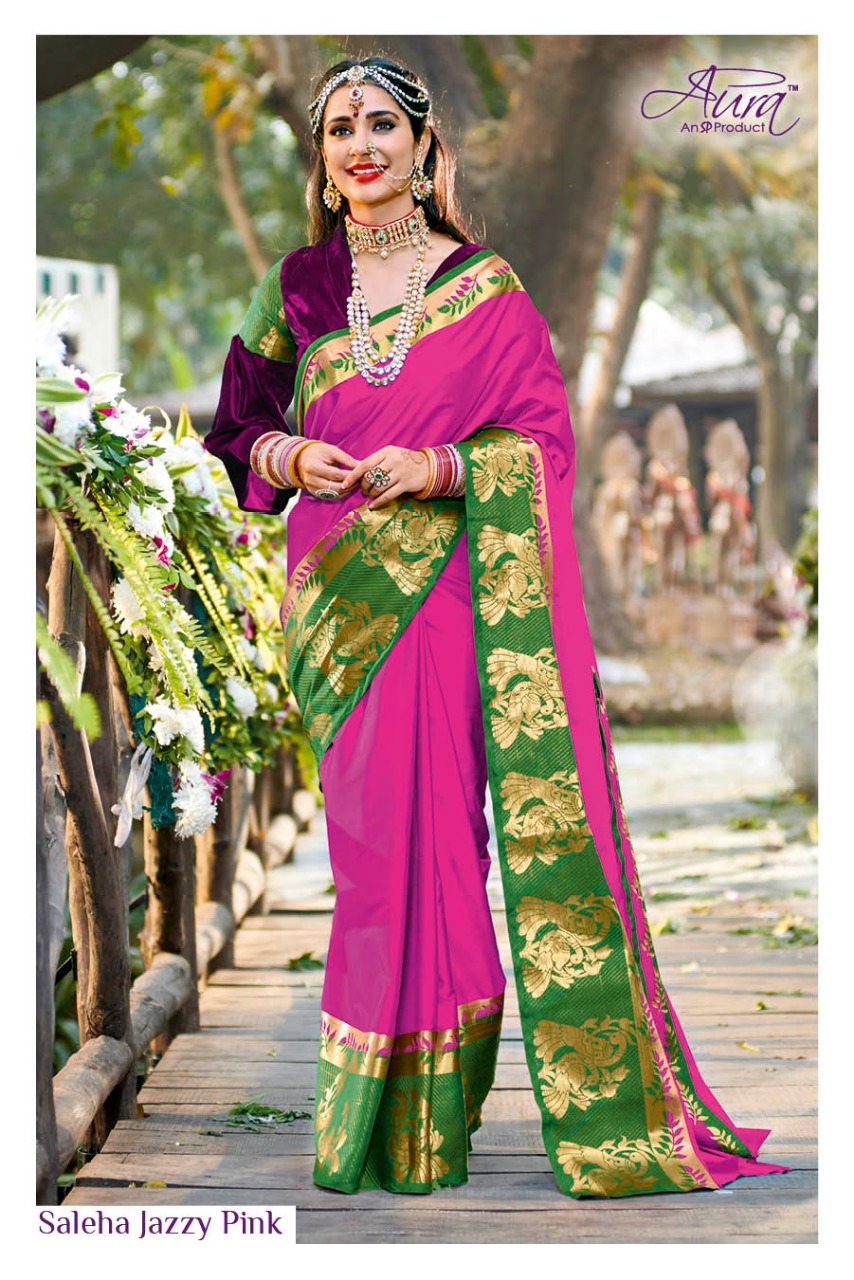 Shaadi Ki Shehnai By Aura Indian Traditional Wear Collection Beautiful Stylish Fancy Colorful Party Wear & Ethnic Wear Cotton Silk Sarees At Wholesale Price