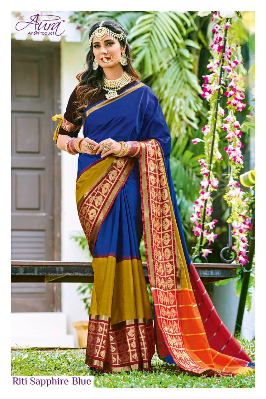 Shaadi Ki Shehnai By Aura Indian Traditional Wear Collection Beautiful Stylish Fancy Colorful Party Wear & Ethnic Wear Cotton Silk Sarees At Wholesale Price