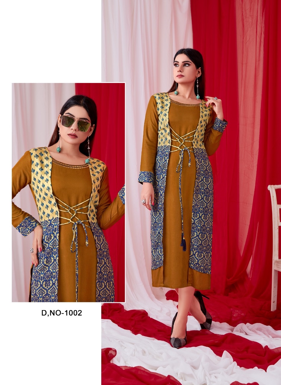 Shachi By Kalakari 1001 To 1006 Series Beautiful Stylish Fancy Colorful Casual Wear & Ethnic Wear & Ready To Wear Rayon Kurtis At Wholesale Price