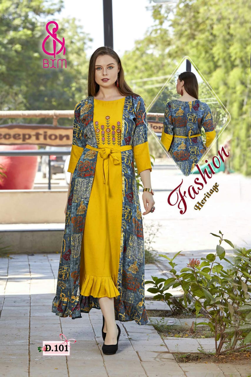Shagun Vol-1 By Bxm 101 To 109 Series Stylish Fancy Beautiful Colorful Casual Wear & Ethnic Wear Heavy Rayon Printed Kurtis At Wholesale Price