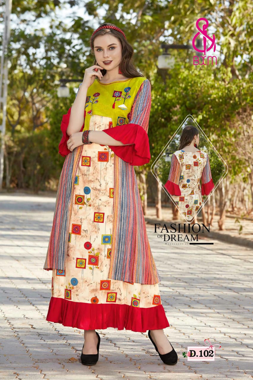 Shagun Vol-1 By Bxm 101 To 109 Series Stylish Fancy Beautiful Colorful Casual Wear & Ethnic Wear Heavy Rayon Printed Kurtis At Wholesale Price