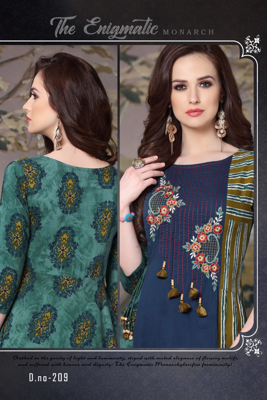 Shagun Vol-2 By Mxn 201 To 209 Series Stylish Fancy Beautiful Colorful Casual Wear & Ethnic Wear Heavy Rayon Printed Kurtis At Wholesale Price