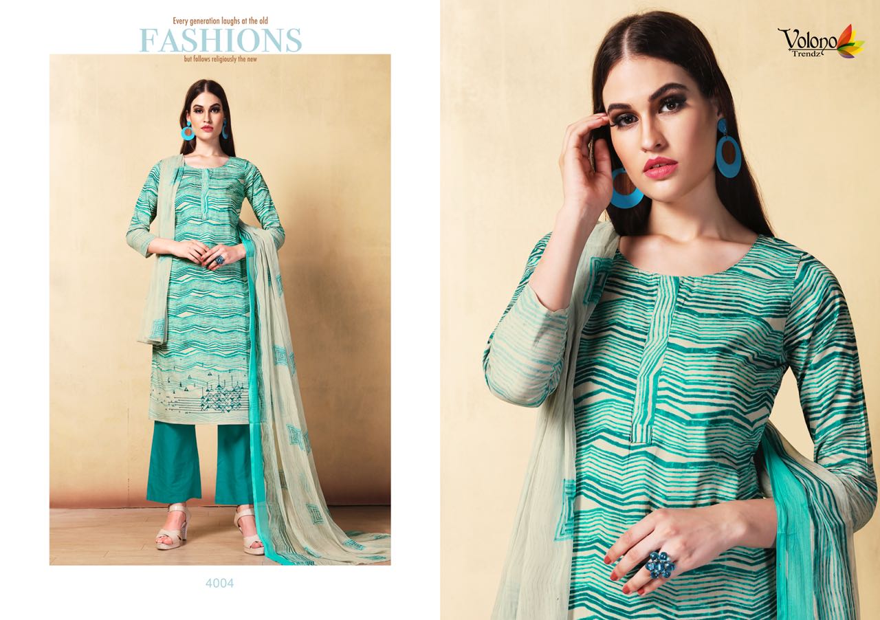 Shaida Vol-1 By Volono Trendz 4001 To 4006 Series Beautiful Suits Stylish Fancy Colorful Party Wear & Ethnic Wear Cambric Cotton Embroidered Dresses At Wholesale Price