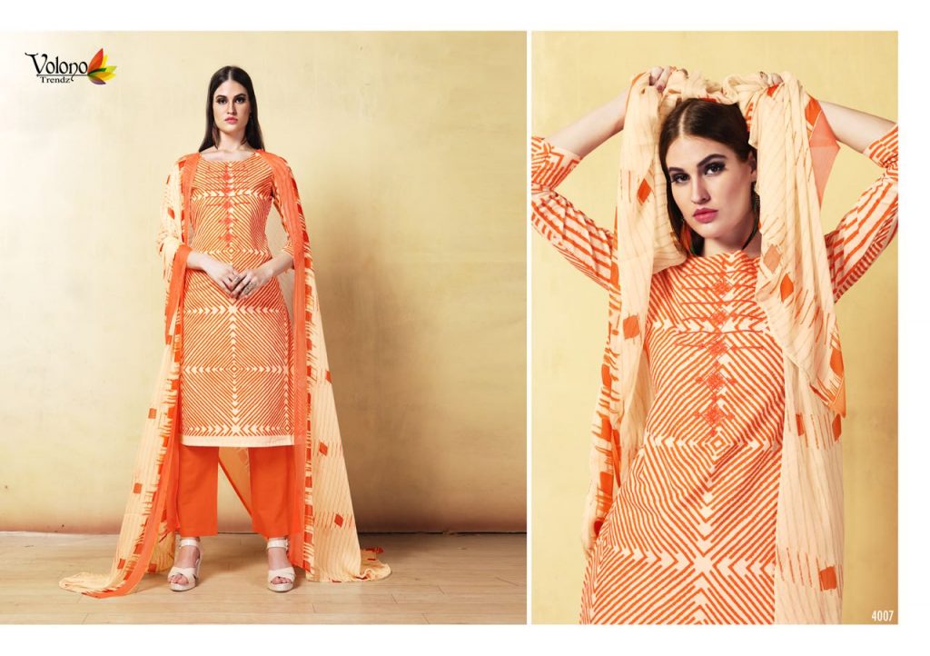 Shaida Vol-1 By Volono Trendz 4001 To 4006 Series Beautiful Suits Stylish Fancy Colorful Party Wear & Ethnic Wear Cambric Cotton Embroidered Dresses At Wholesale Price