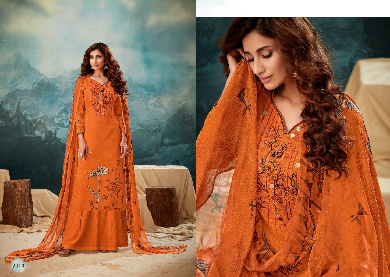 Shalimar By Sumyra 2001 To 2010 Series Beautiful Stylish Fancy Colorful Casual & Party Wear & Ethnic Wear Pure Pashmina Digital Printed With Embroidery Dresses At Wholesale Price