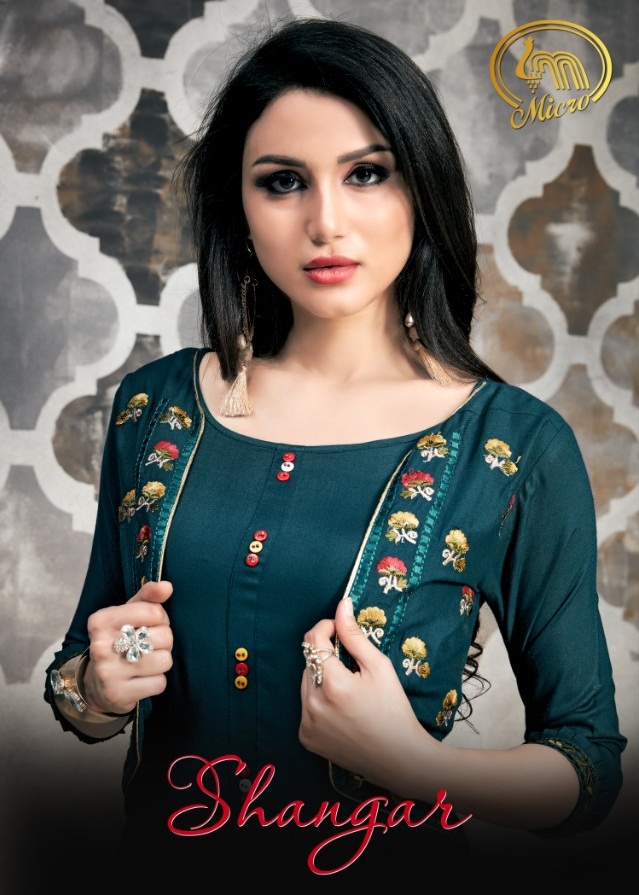 Shangar By Micro Designer 7501 To 7508 Series Stylish Fancy Beautiful Colorful Casual Wear & Ethnic Wear Namo Slub With Fancy Embroidery Kurtis At Wholesale Price