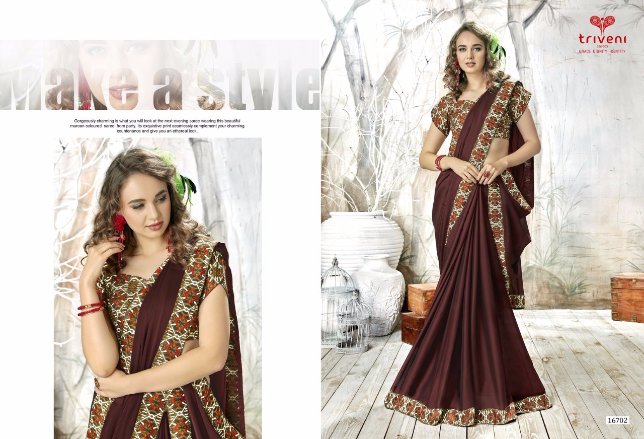 Shayna Vol-8 By Triveni 16701 To 16712 Series Designer Indian Traditional Wear Collection Beautiful Stylish Fancy Colorful Party Wear & Occasional Wear Chiffon Printed Sarees At Wholesale Price