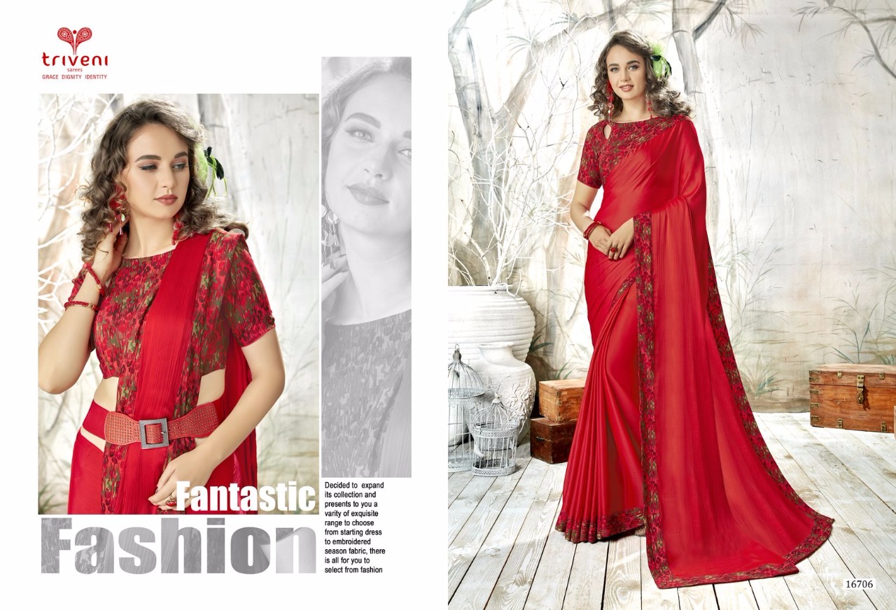 Shayna Vol-8 By Triveni 16701 To 16712 Series Designer Indian Traditional Wear Collection Beautiful Stylish Fancy Colorful Party Wear & Occasional Wear Chiffon Printed Sarees At Wholesale Price