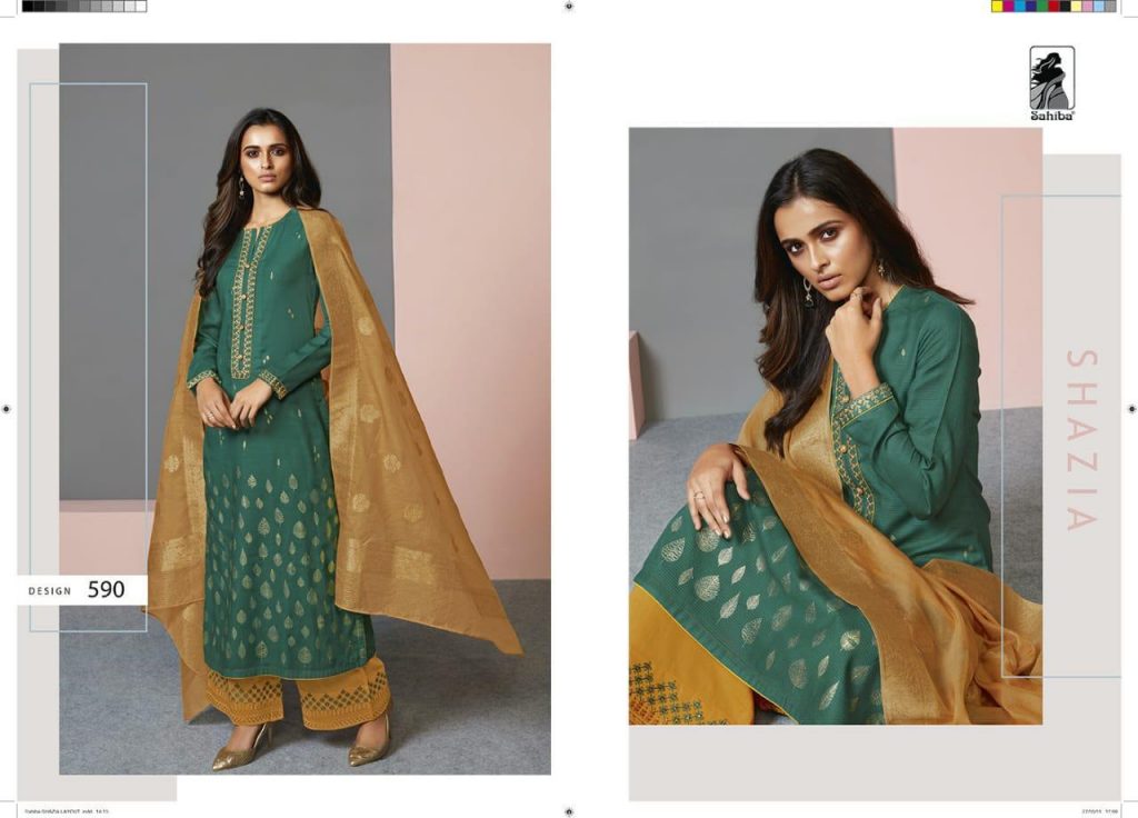 Shazia By Sahiba Fabrics 525 To 570 Series Beautiful Pakistani Suits With Embroidery Work Ethnic Party Wear & Occasional Wear Cotton Silk Dresses At Wholesale Price