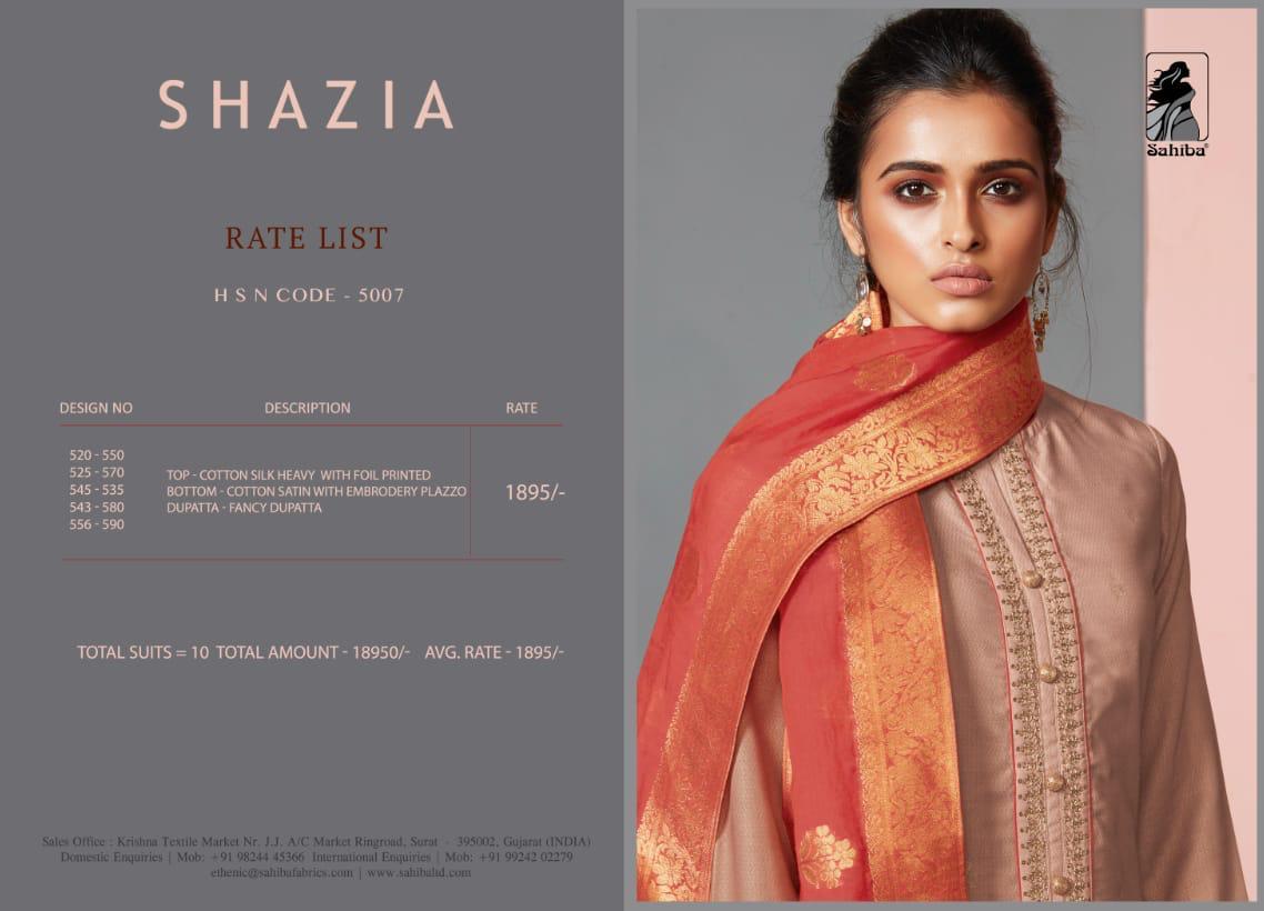 Shazia By Sahiba Fabrics 525 To 570 Series Beautiful Pakistani Suits With Embroidery Work Ethnic Party Wear & Occasional Wear Cotton Silk Dresses At Wholesale Price