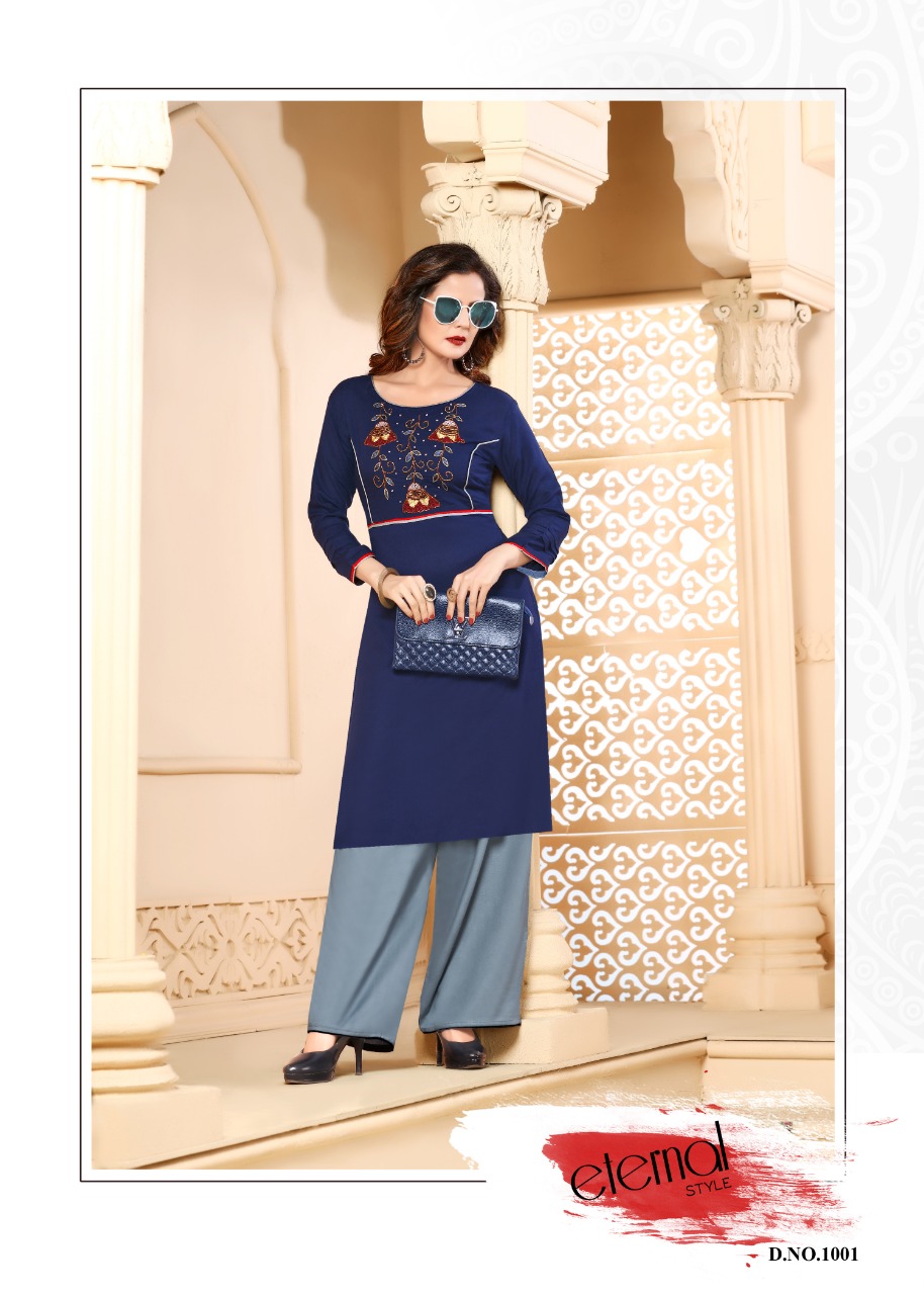 Shehnai By Play Store 1001 To 1008 Series Beautiful Stylish Colorful Fancy Casual Wear & Ethnic Wear & Ready To Wear Rayon Printed Kurtis At Wholesale Price