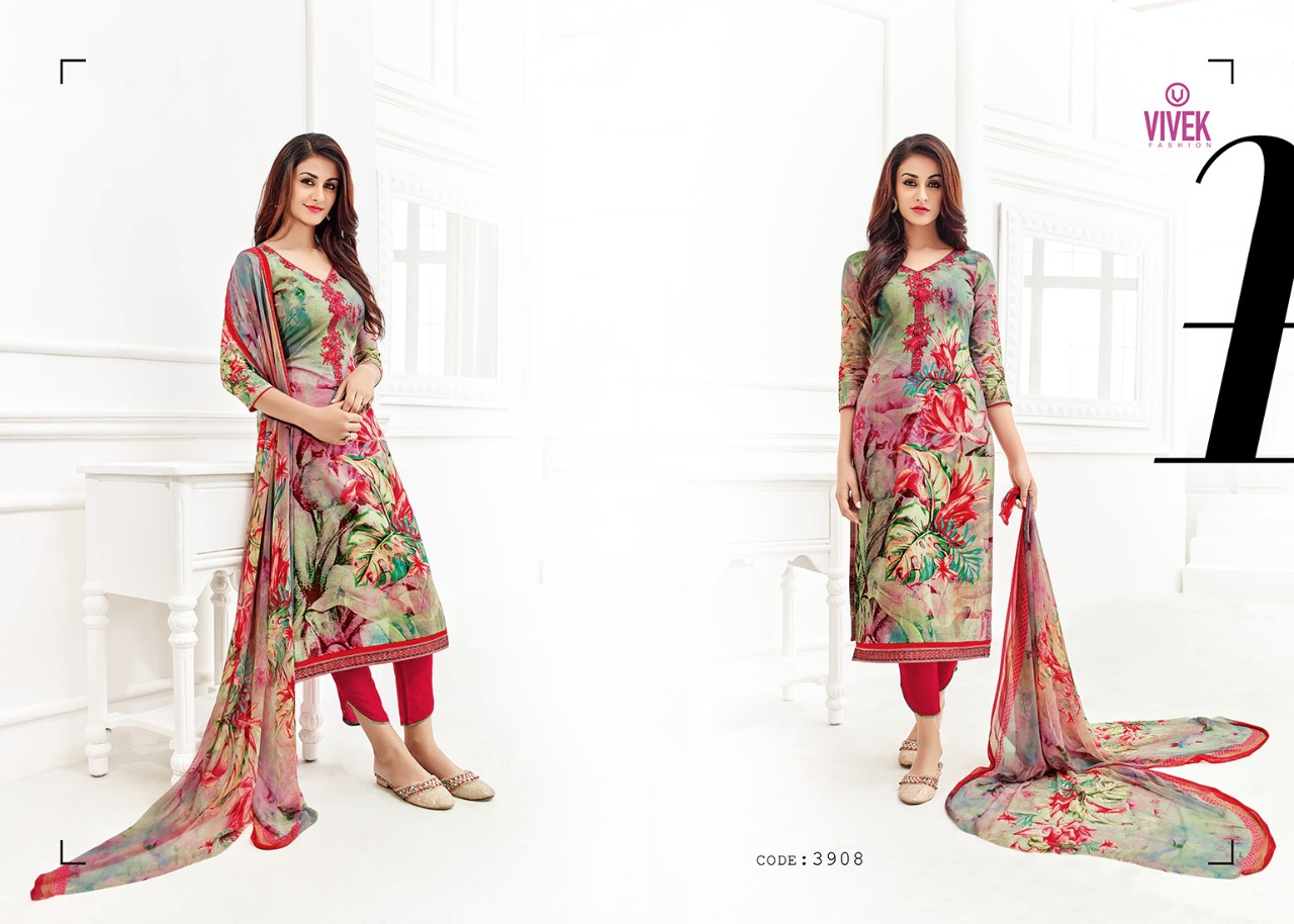 Sherine By Vivek Fashion 3901 To 3908 Series Beautiful Stylish Fancy Colorful Ethnic Wear & Party Wear Lawn Cotton Printed & Embroidered Dresses A Wholesale Price