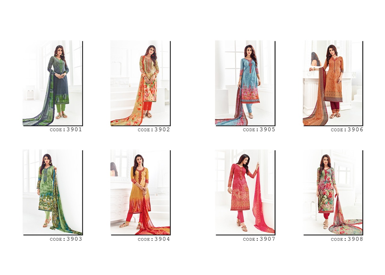 Sherine By Vivek Fashion 3901 To 3908 Series Beautiful Stylish Fancy Colorful Ethnic Wear & Party Wear Lawn Cotton Printed & Embroidered Dresses A Wholesale Price