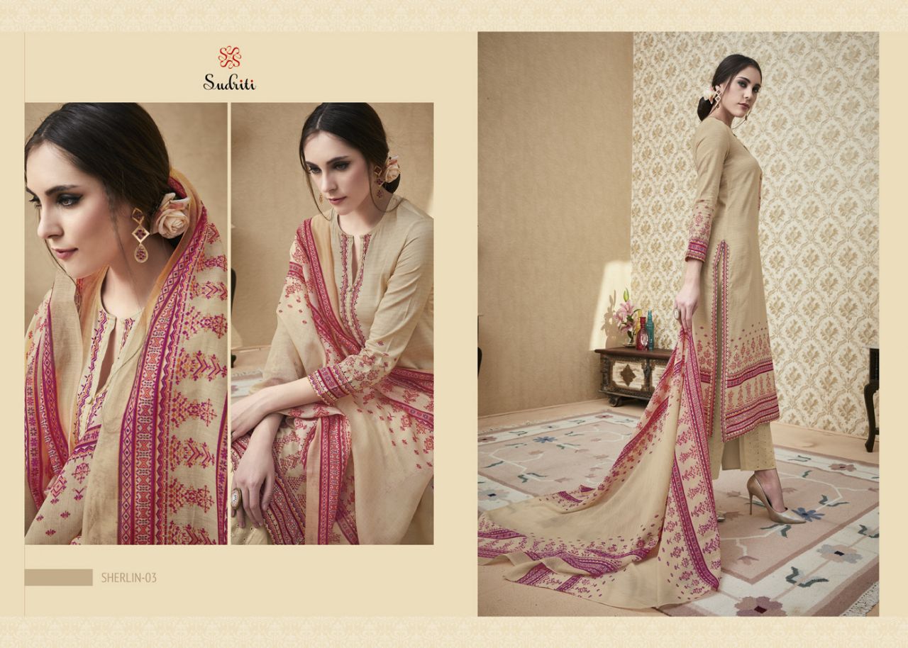 Sherlin By Sudriti 01 To 10 Series Beautiful Stylish Fancy Colorful Ethnic Wear & Party Wear Cambric Printed Dresses At Wholesale Price