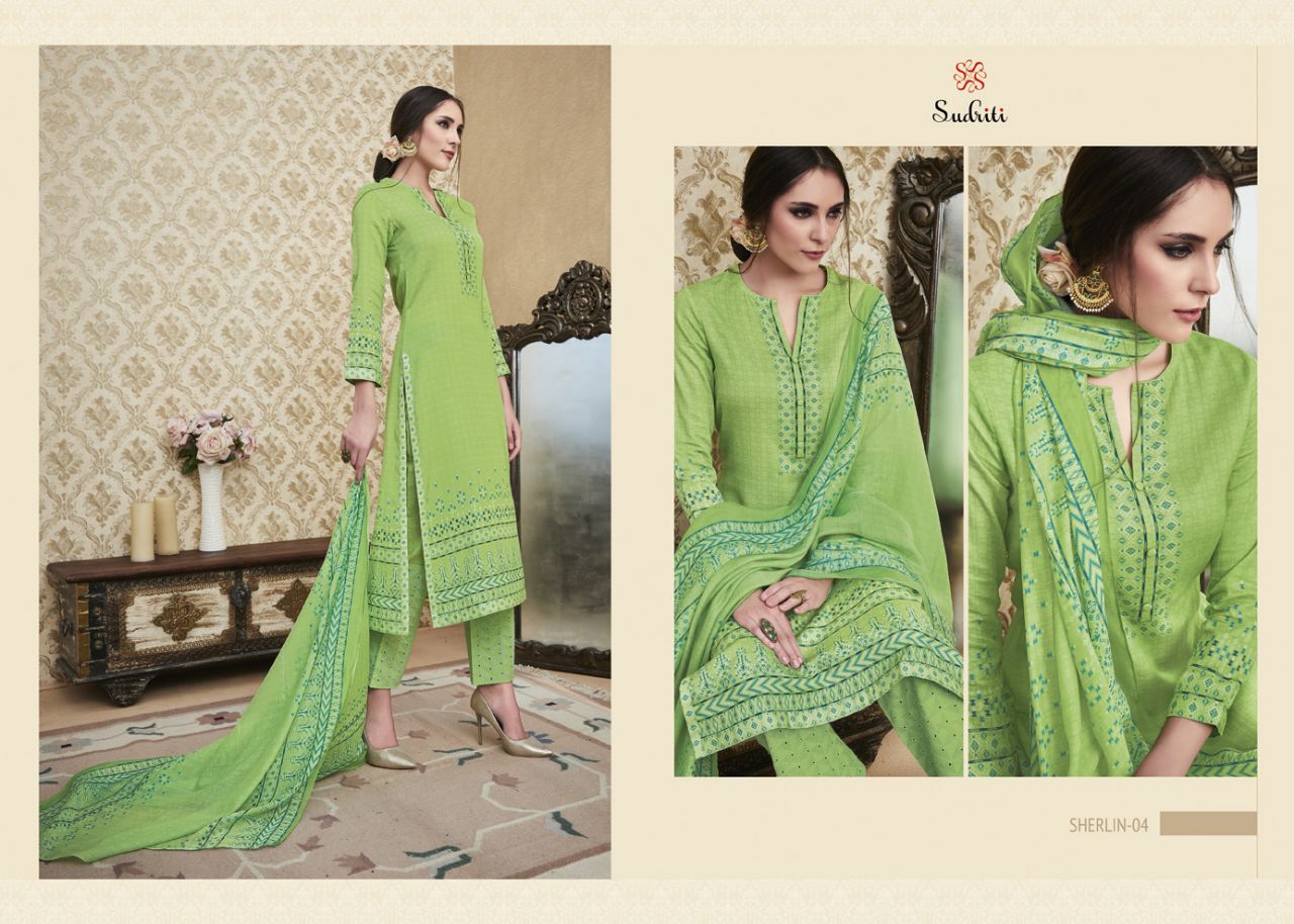 Sherlin By Sudriti 01 To 10 Series Beautiful Stylish Fancy Colorful Ethnic Wear & Party Wear Cambric Printed Dresses At Wholesale Price