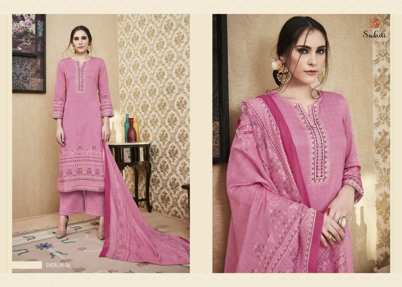 Sherlin By Sudriti 01 To 10 Series Beautiful Stylish Fancy Colorful Ethnic Wear & Party Wear Cambric Printed Dresses At Wholesale Price