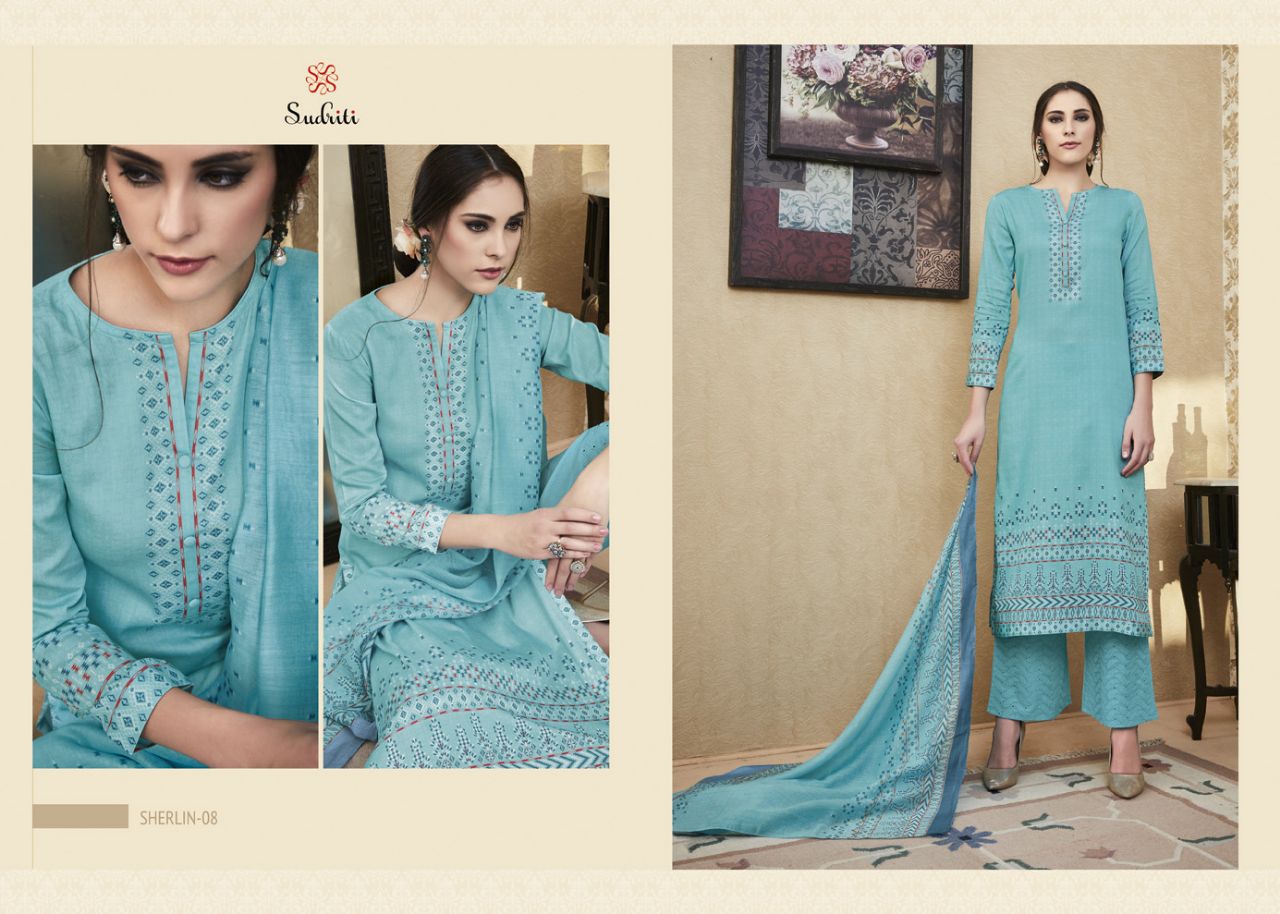 Sherlin By Sudriti 01 To 10 Series Beautiful Stylish Fancy Colorful Ethnic Wear & Party Wear Cambric Printed Dresses At Wholesale Price