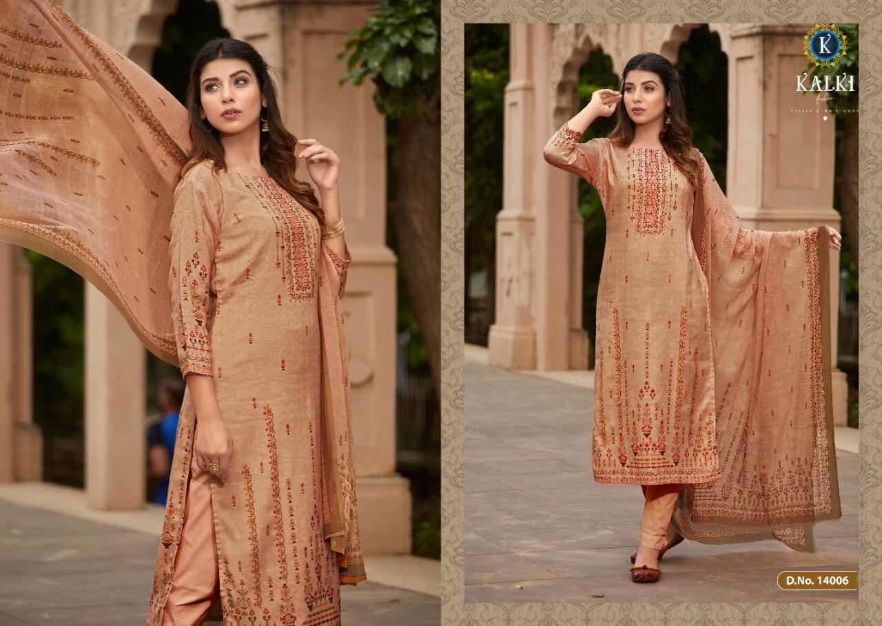 Shikara By Kalki Fashion 14001 To 14010 Series Beautiful Stylish Fancy Colorful Casual & Party Wear & Ethnic Wear Pure Pashmina Printed With Handwork Dresses At Wholesale Price