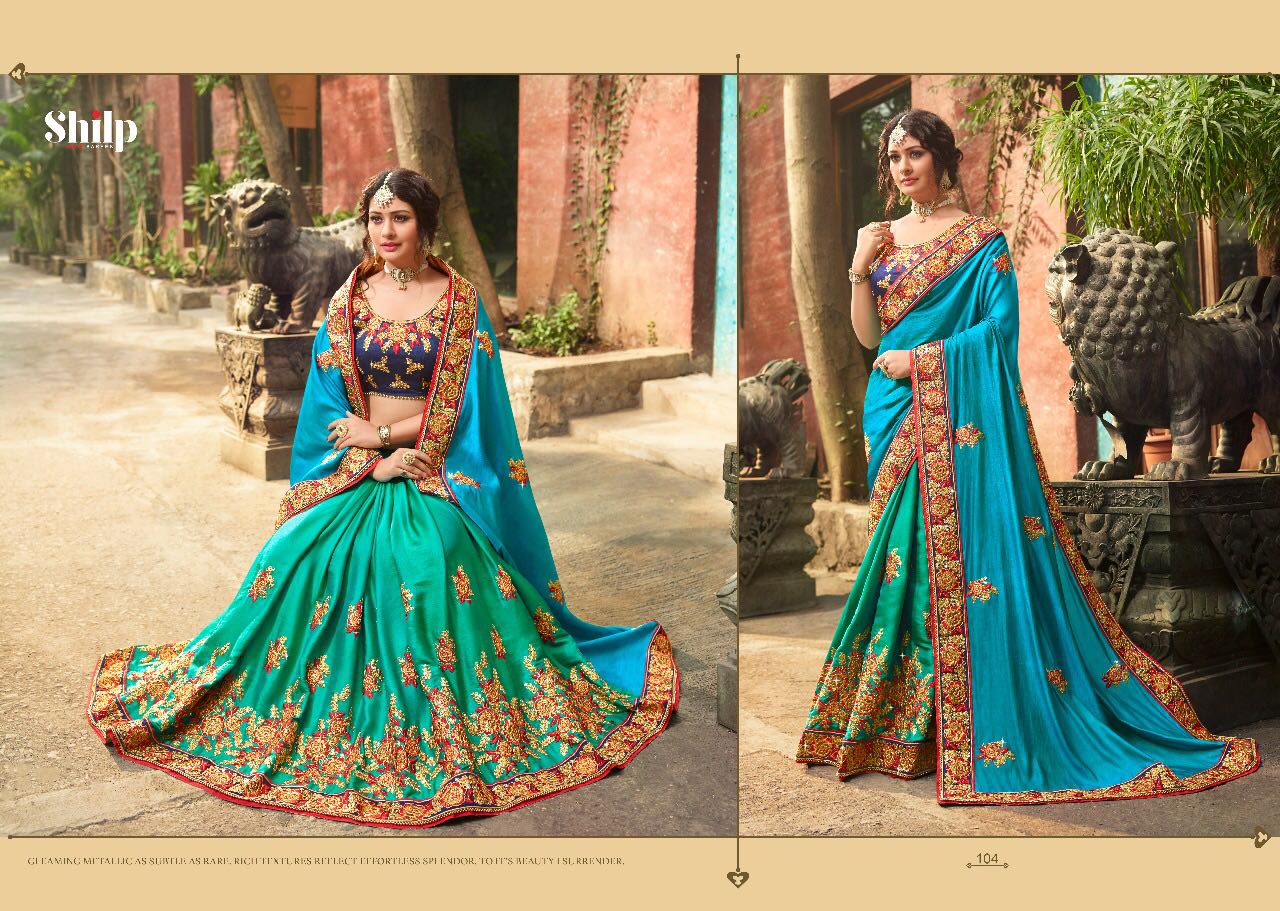 Shilp 101 Series By Shilp Sarees 101 To 112 Series Designer Wedding Collection Beautiful Traditional Wear Colorful Stylish Fancy Party Wear & Occasional Wear Silk Embroidered Sarees At Wholesale Price