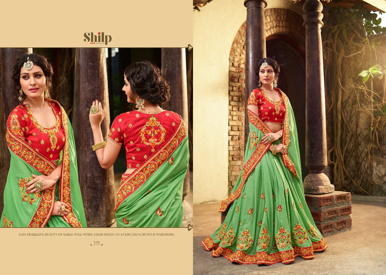 Shilp 101 Series By Shilp Sarees 101 To 112 Series Designer Wedding Collection Beautiful Traditional Wear Colorful Stylish Fancy Party Wear & Occasional Wear Silk Embroidered Sarees At Wholesale Price