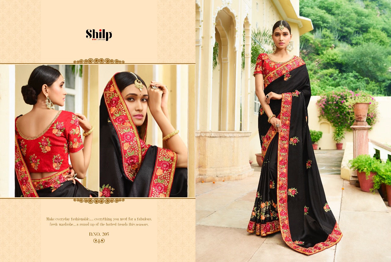 Shilp 201 Series By Shilp Sarees 201 To 215 Series  Designer Wedding Collection Beautiful Traditional Wear Colorful Stylish Fancy Party Wear & Occasional Wear Silk Embroidered Sarees At Wholesale Price